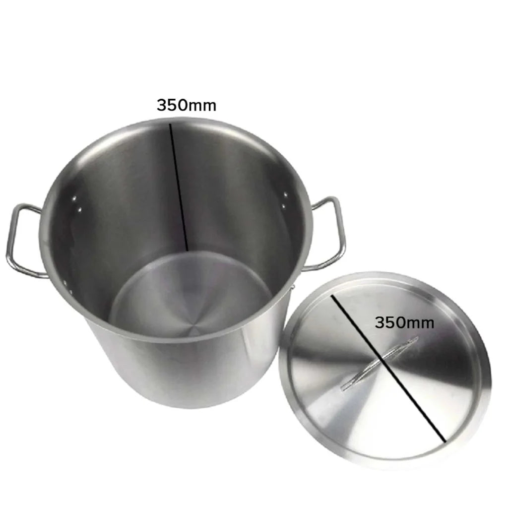Stainless Steel Stock Pot 33L Top Grade Thick Stockpot 18/10 Without Lid - Premium
