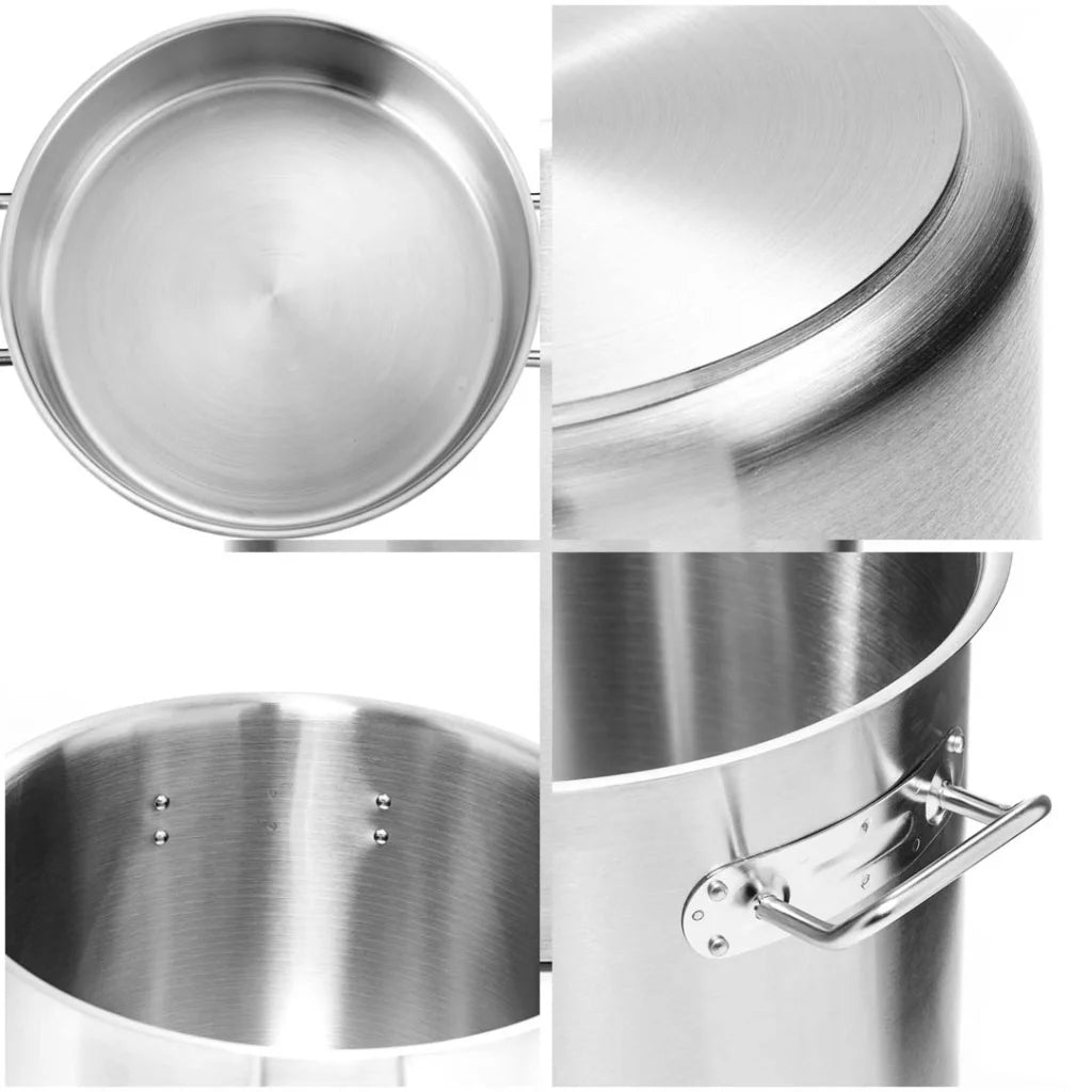Stainless Steel Stock Pot 33L Top Grade Thick Stockpot 18/10 Without Lid - Premium