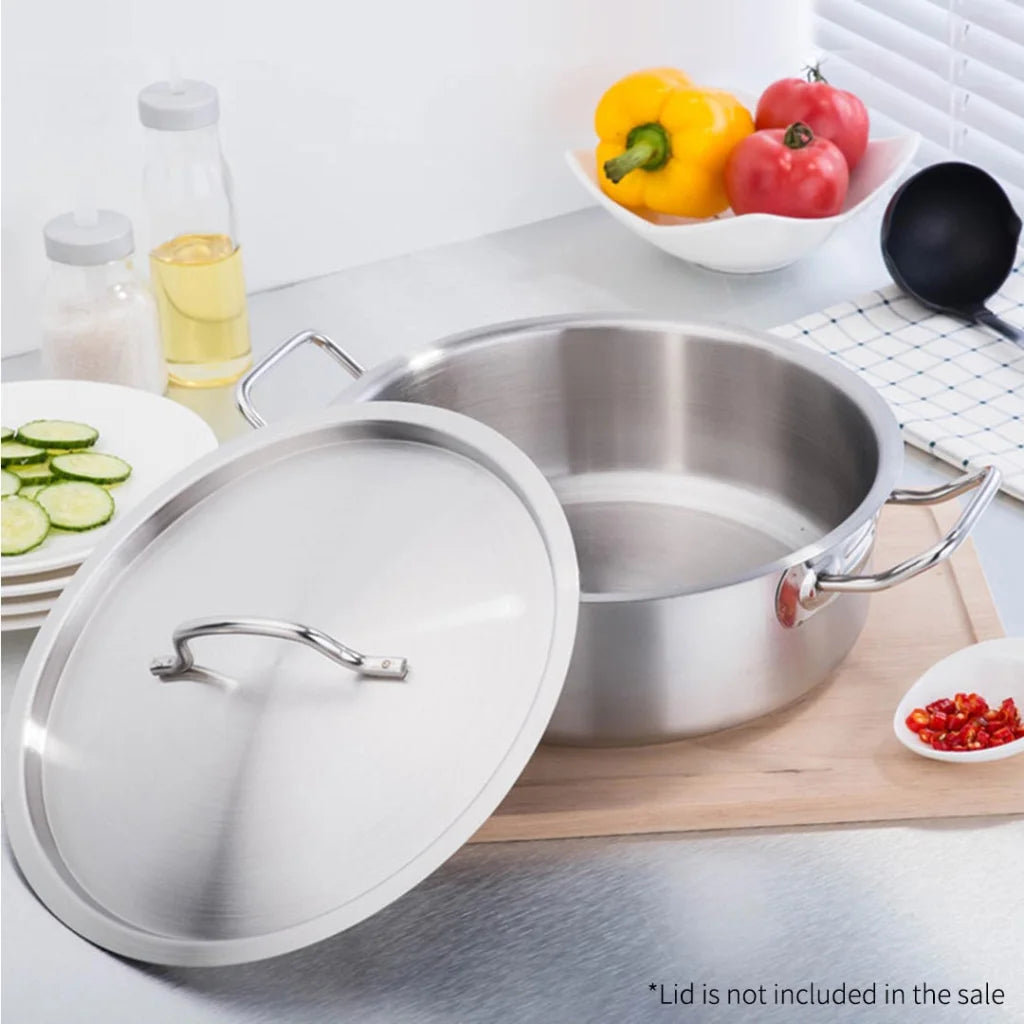 Stainless Steel Stock Pot 44L Top Grade Thick 18/10 Without Lid - Premium