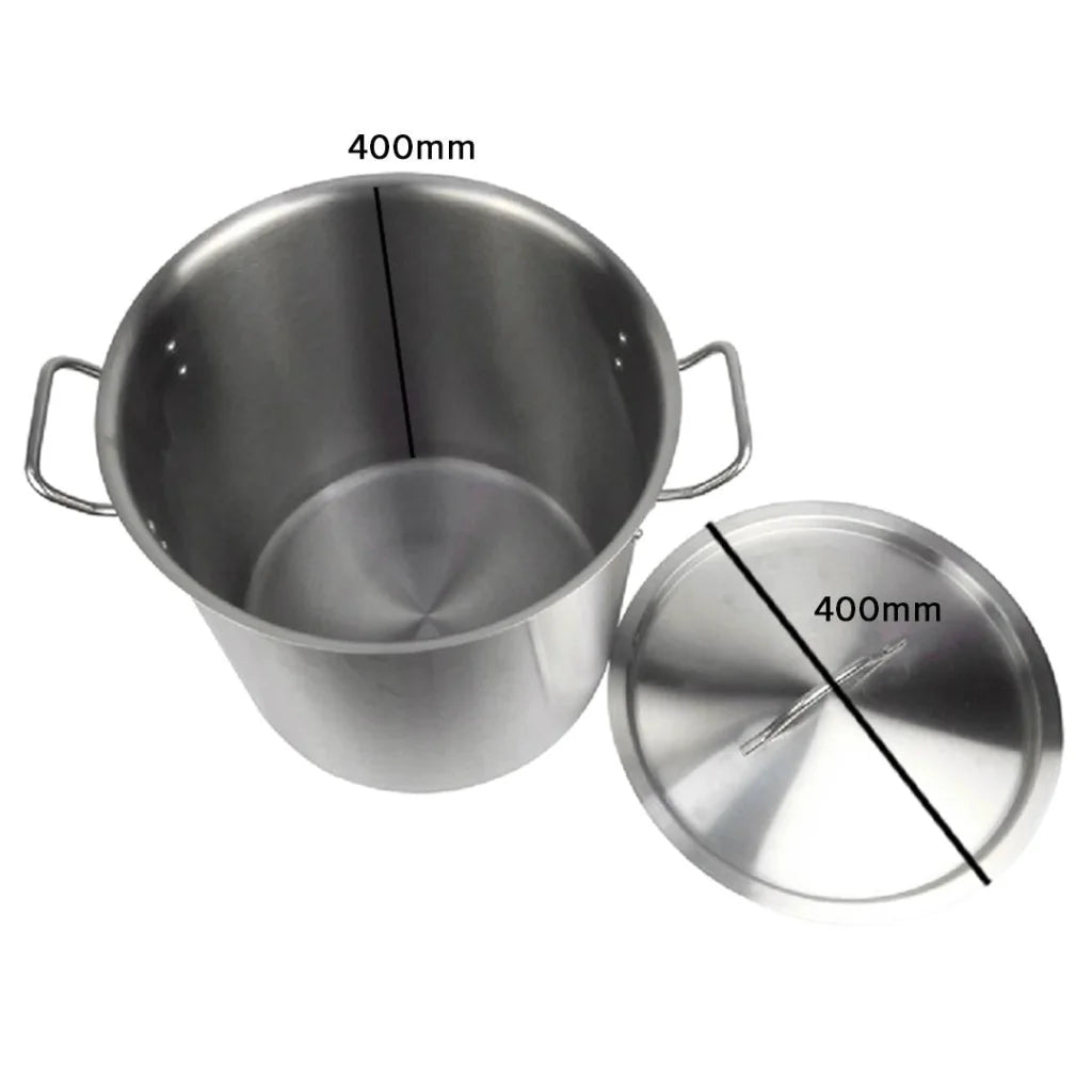 Stainless Steel Stock Pot 50L Top Grade Thick 18/10 - Premium