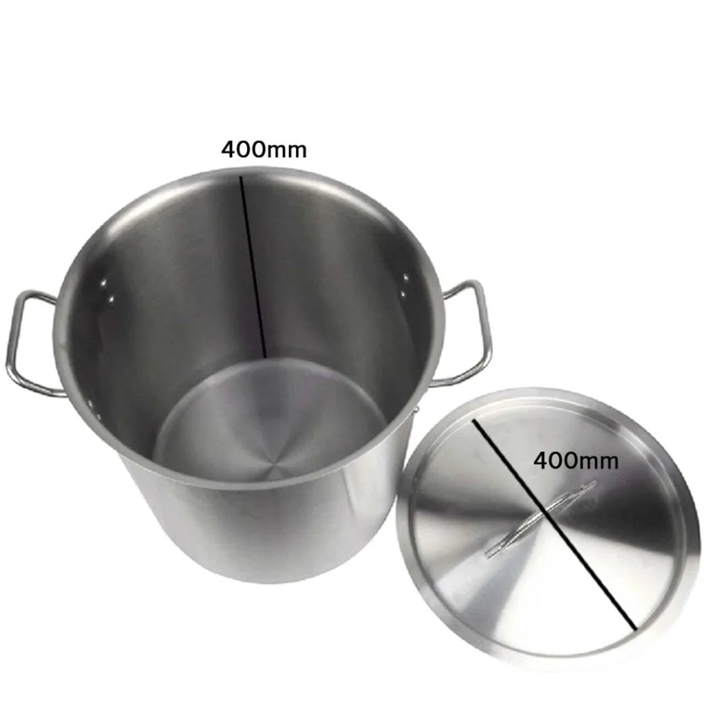 Stainless Steel Stock Pot 50L Top Grade Thick Stockpot 18/10 Without Lid - Premium