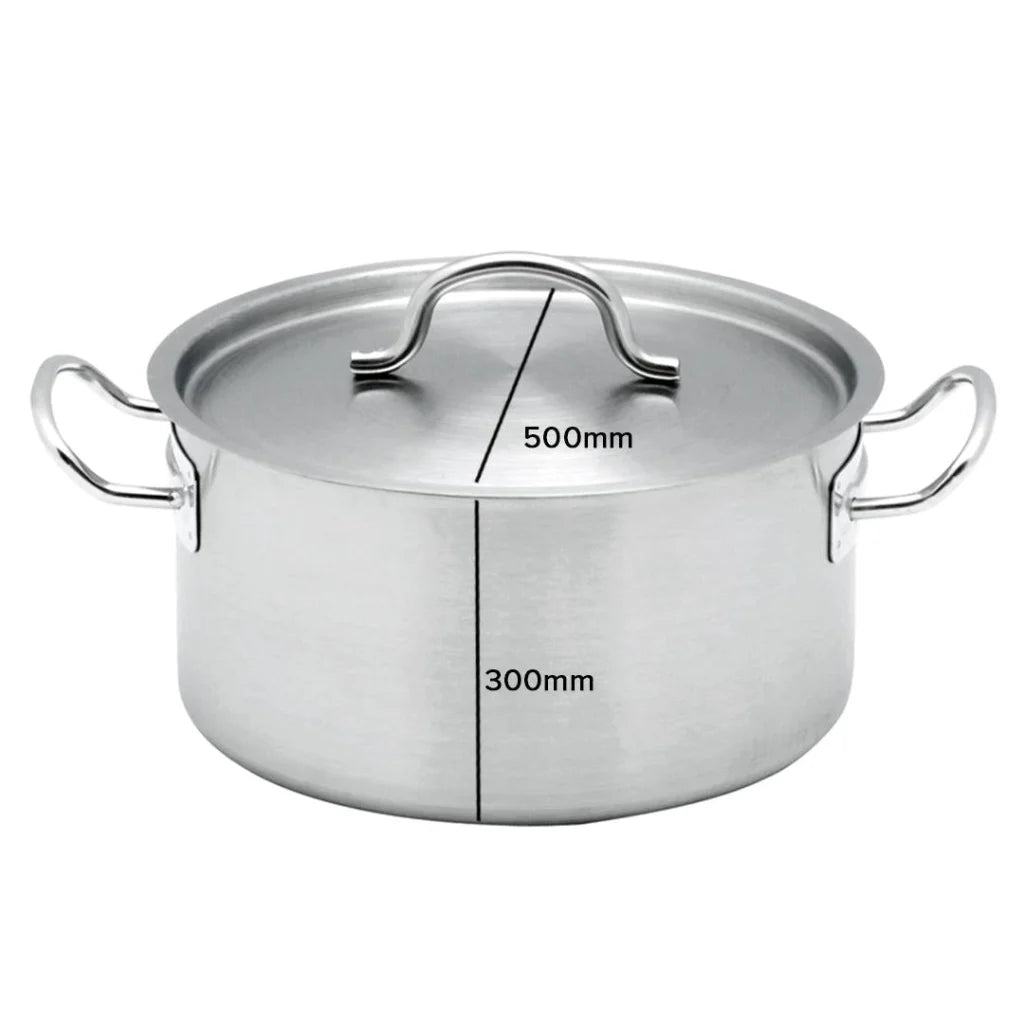 Stainless Steel Stock Pot 58L Top Grade Thick 18/10 - Premium