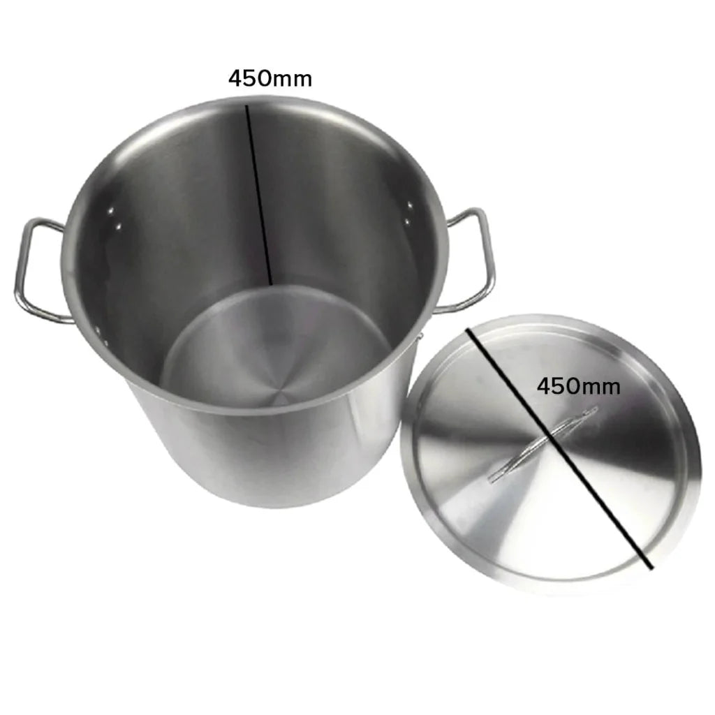 Stainless Steel Stock Pot 71L Top Grade Thick 18/10 - Premium
