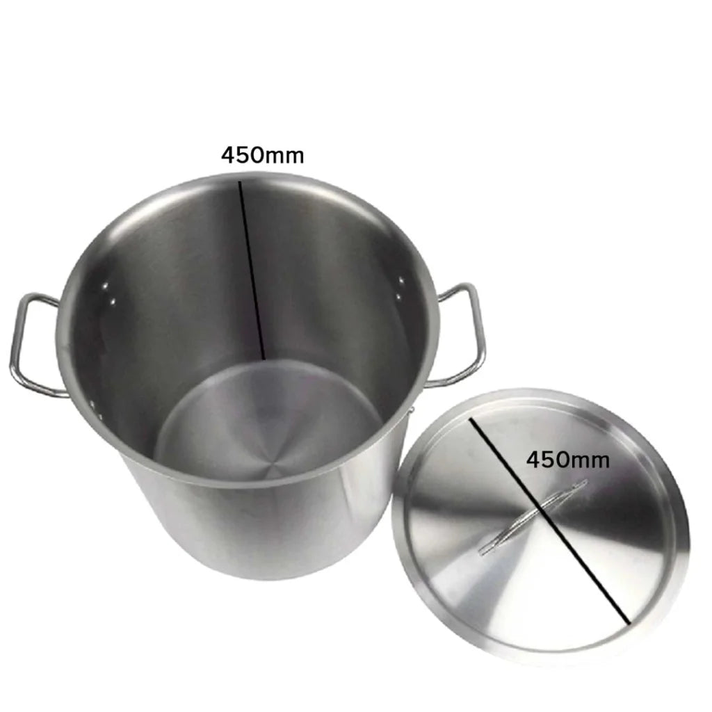 Stainless Steel Stock Pot 71L Top Grade Thick 18/10 Without Lid - Premium