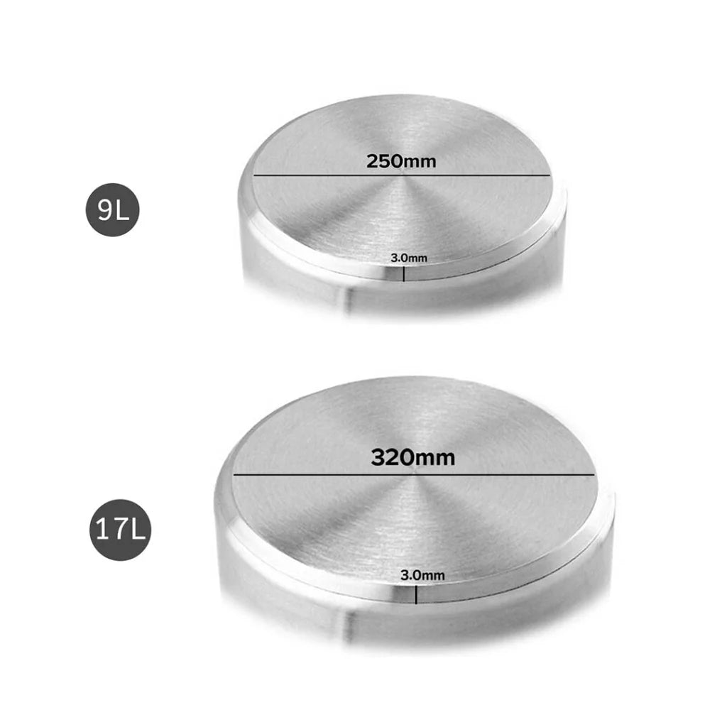 Stainless Steel Stock Pot 9L & 17L Top Grade Thick 18/10 - Premium
