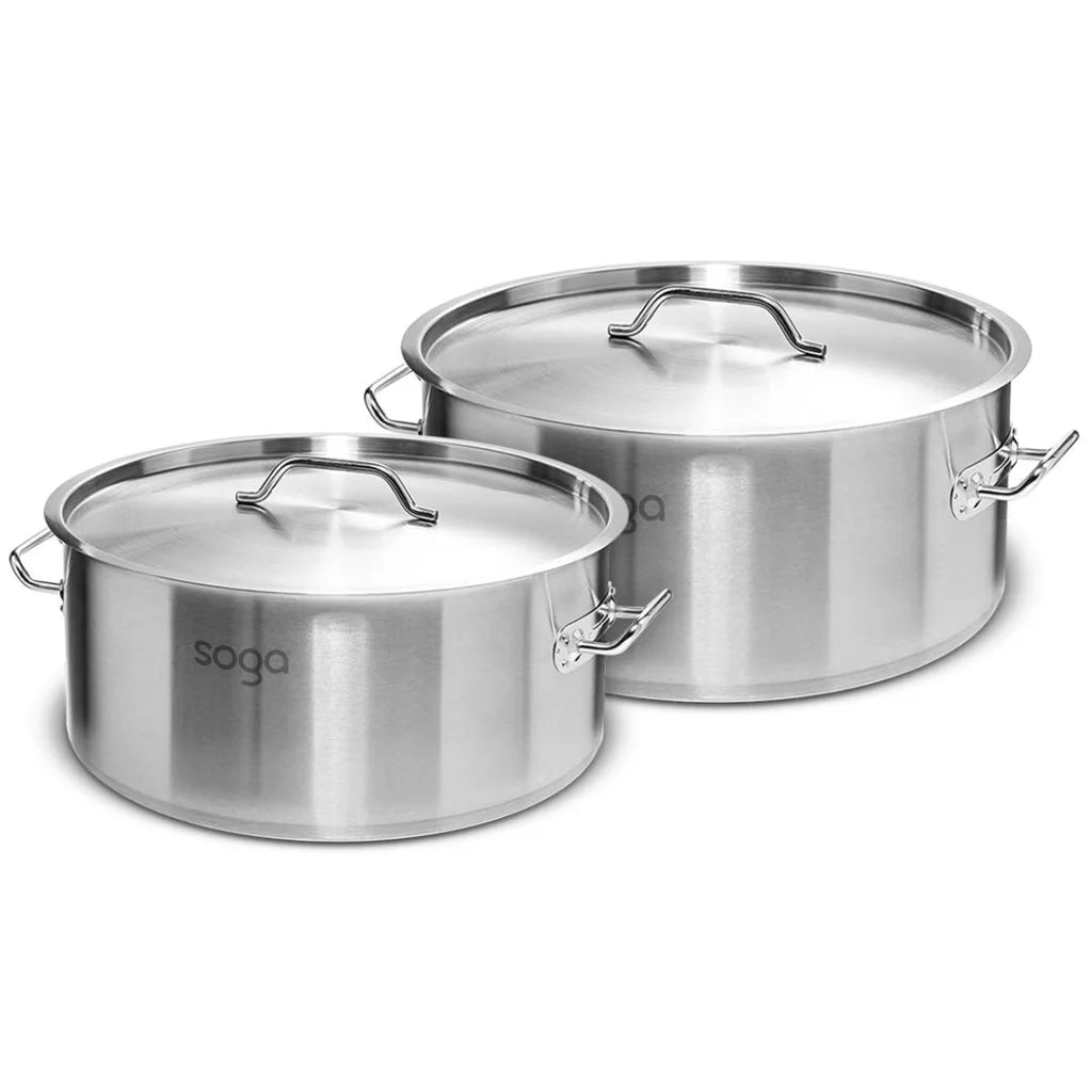 Stainless Steel Stock Pot 9L & 23L Top Grade Thick 18/10 - Premium