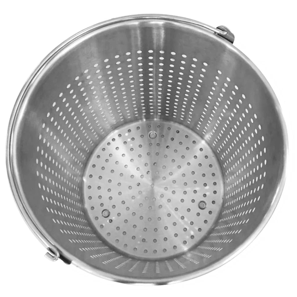 Stainless Steel Stockpot Basket Set Premium 98L 18/10 Perforated with Handle