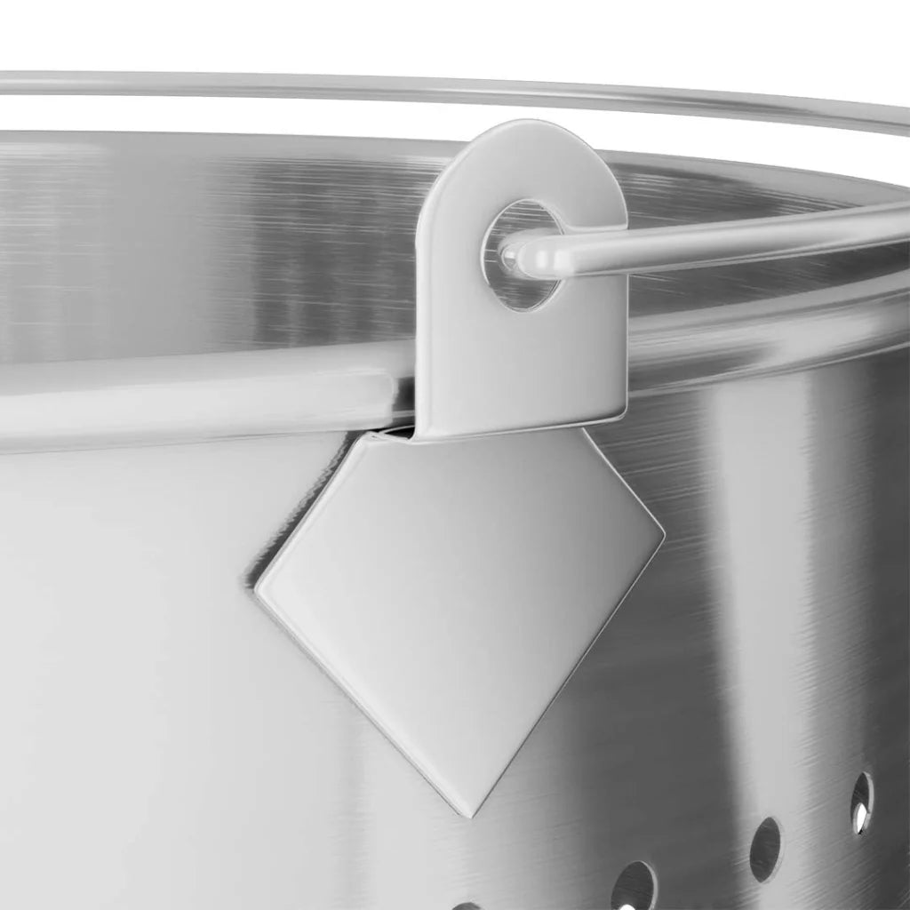 Stainless Steel Stockpot Basket Set Premium 98L 18/10 Perforated with Handle