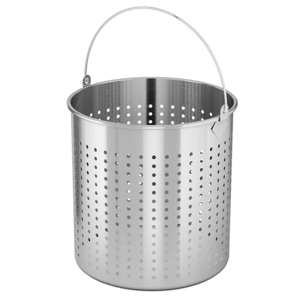 Stainless Steel Stockpot Set Premium 130L 18/10 with Perforated Basket Pasta Strainer