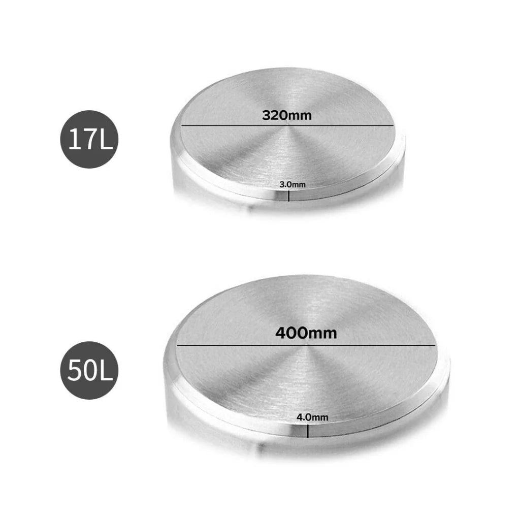 Stainless Steel Stockpot Set Premium 17L Wide & 50L Tall 18/10 Thick Grade