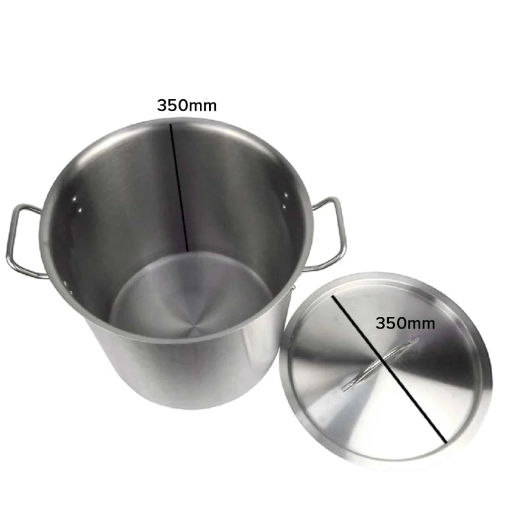 Stainless Steel Stockpot Set Premium 33L 18/10 with Perforated Basket Pasta Strainer