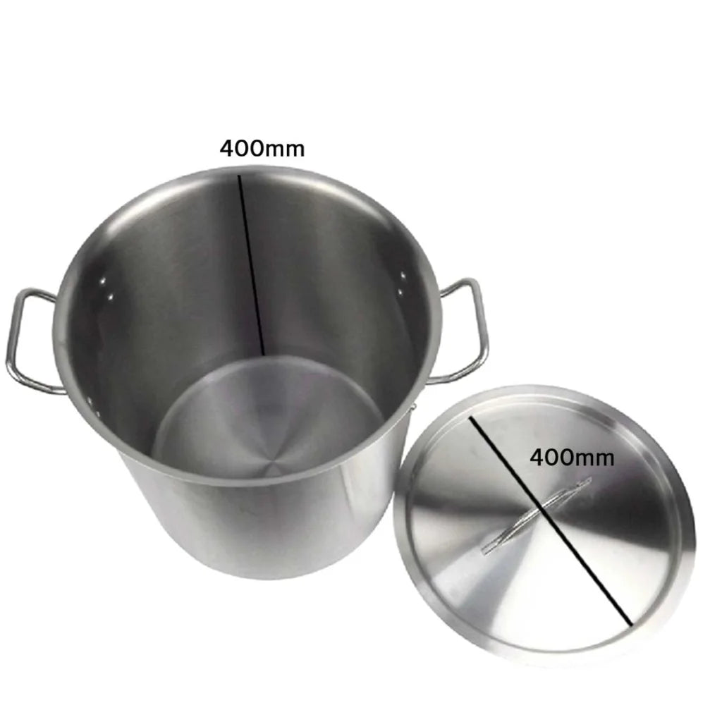 Stainless Steel Stockpot Set Premium 50L 18/10 with Perforated Basket Pasta Strainer