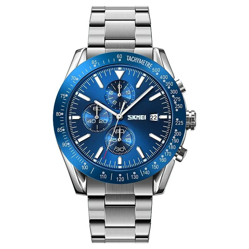 Stainless Steel Strap Quartz Watch for Men with Date