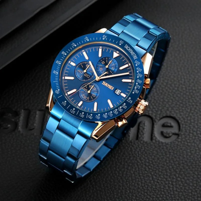 Stainless Steel Strap Quartz Watch for Men with Date