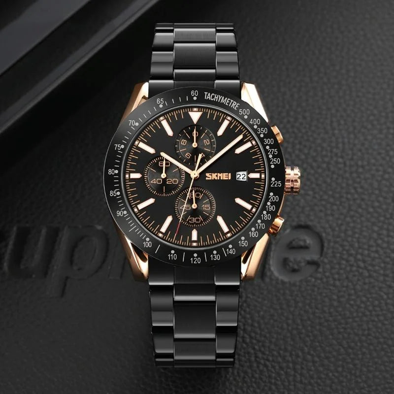 Stainless Steel Strap Quartz Watch for Men with Date