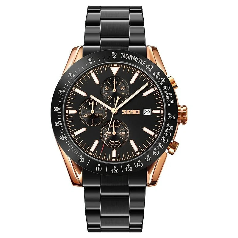 Stainless Steel Strap Quartz Watch for Men with Date