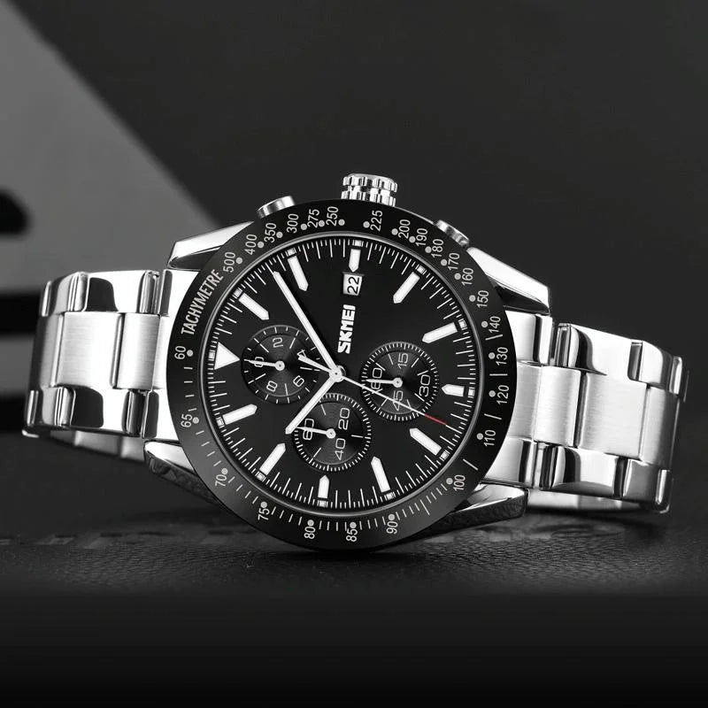 Stainless Steel Strap Quartz Watch for Men with Date