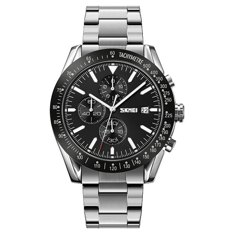 Stainless Steel Strap Quartz Watch for Men with Date