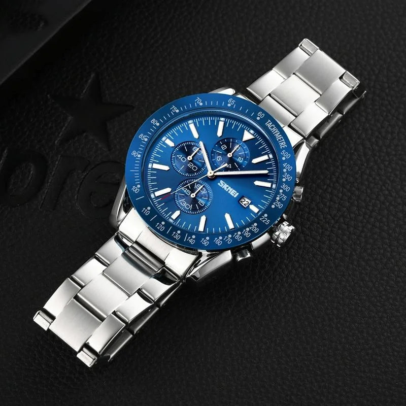 Stainless Steel Strap Quartz Watch for Men with Date