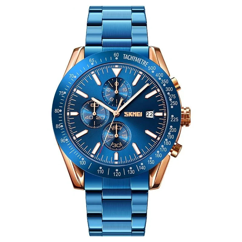 Stainless Steel Strap Quartz Watch for Men with Date