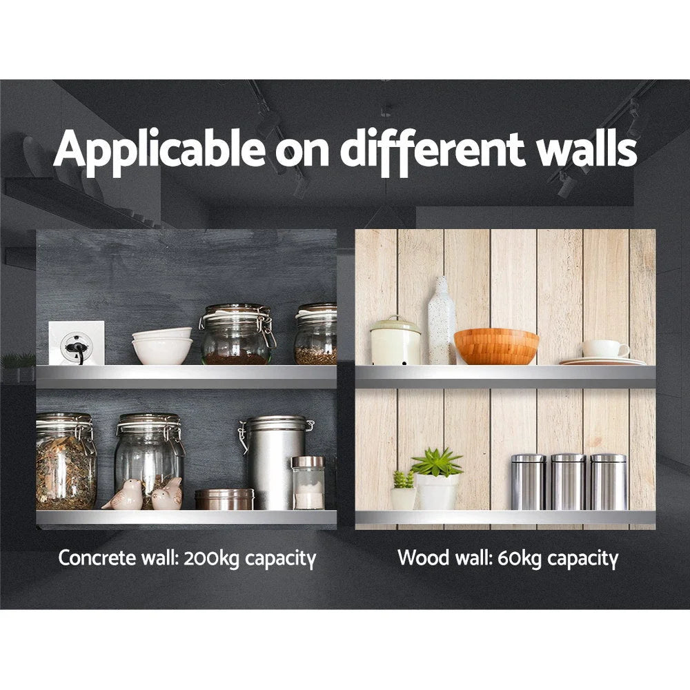 Stainless Steel Wall Shelf Kitchen Shelves 1800mm Rack