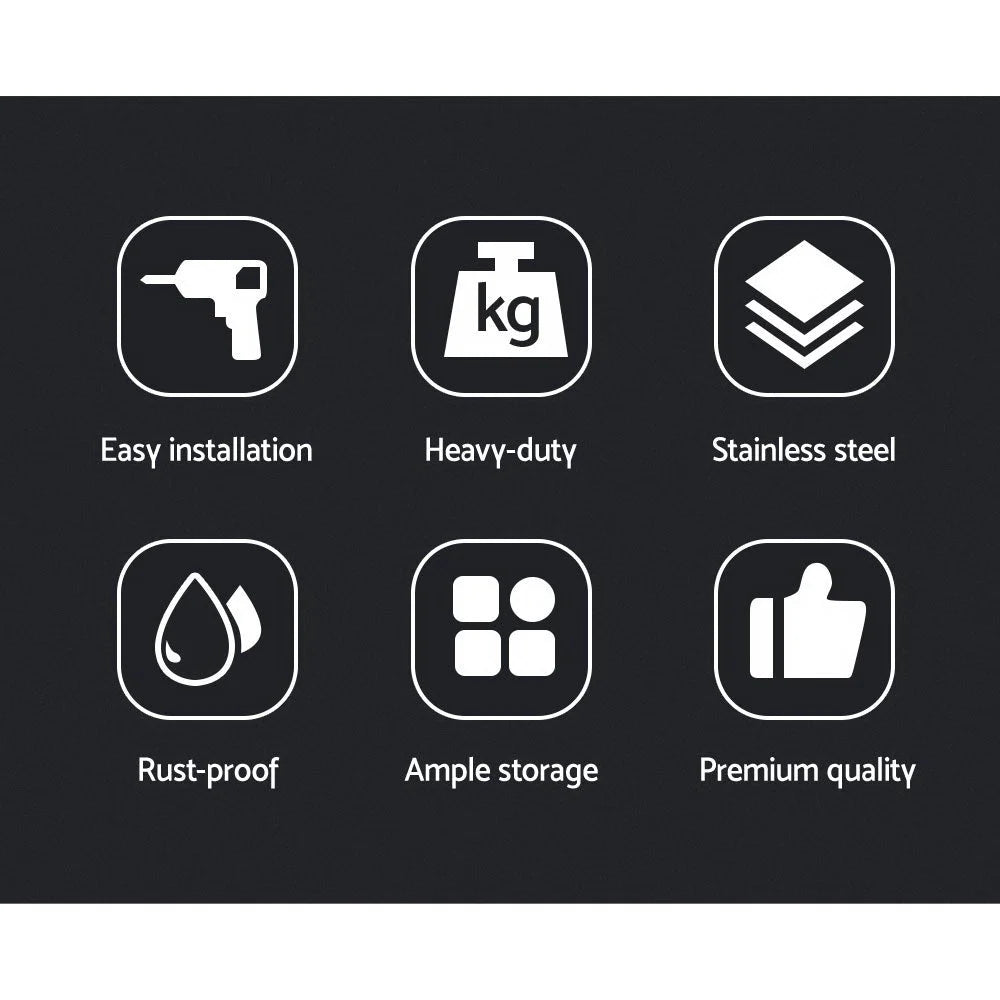 Stainless Steel Wall Shelf Kitchen Shelves Rack Mounted