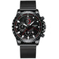 Stainless Steel Waterproof Men Sports Watch - Black Net