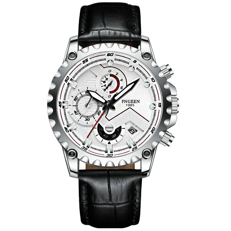 Stainless Steel Waterproof Men Sports Watch - Black Net