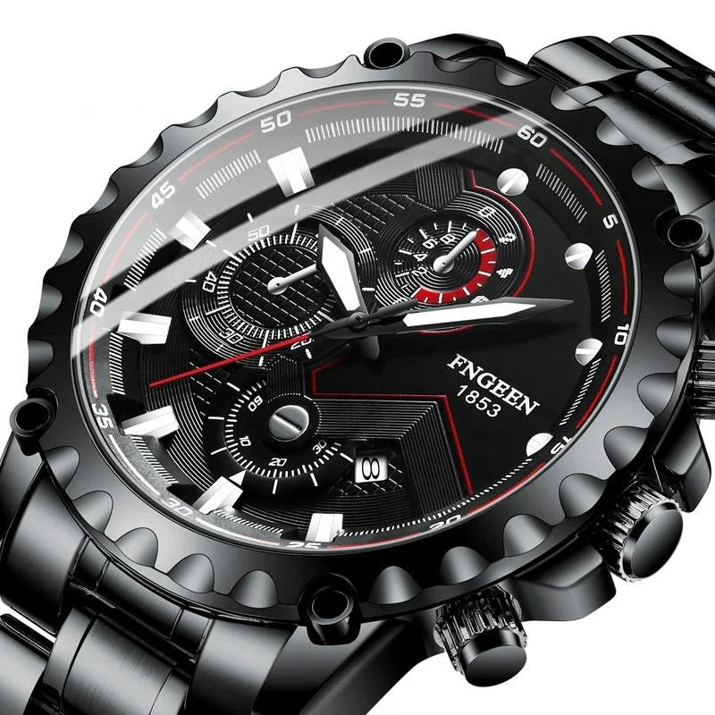 Stainless Steel Waterproof Men Sports Watch - White Net