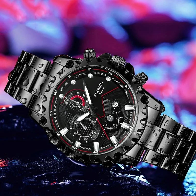 Stainless Steel Waterproof Men Sports Watch - White Net