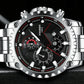 Stainless Steel Waterproof Men Sports Watch - White Net