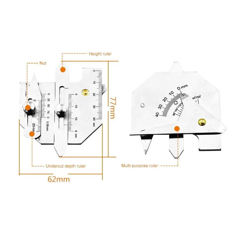 Stainless Steel Welding Inspection Ruler - Hjc40 - Tools >