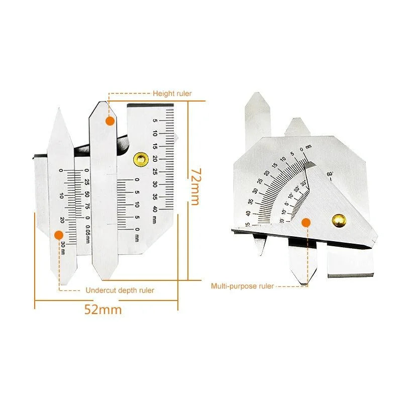 Welder Ruler Stainless Steel Welding Ruler for Inspection - Measure Gauge – Home My ...