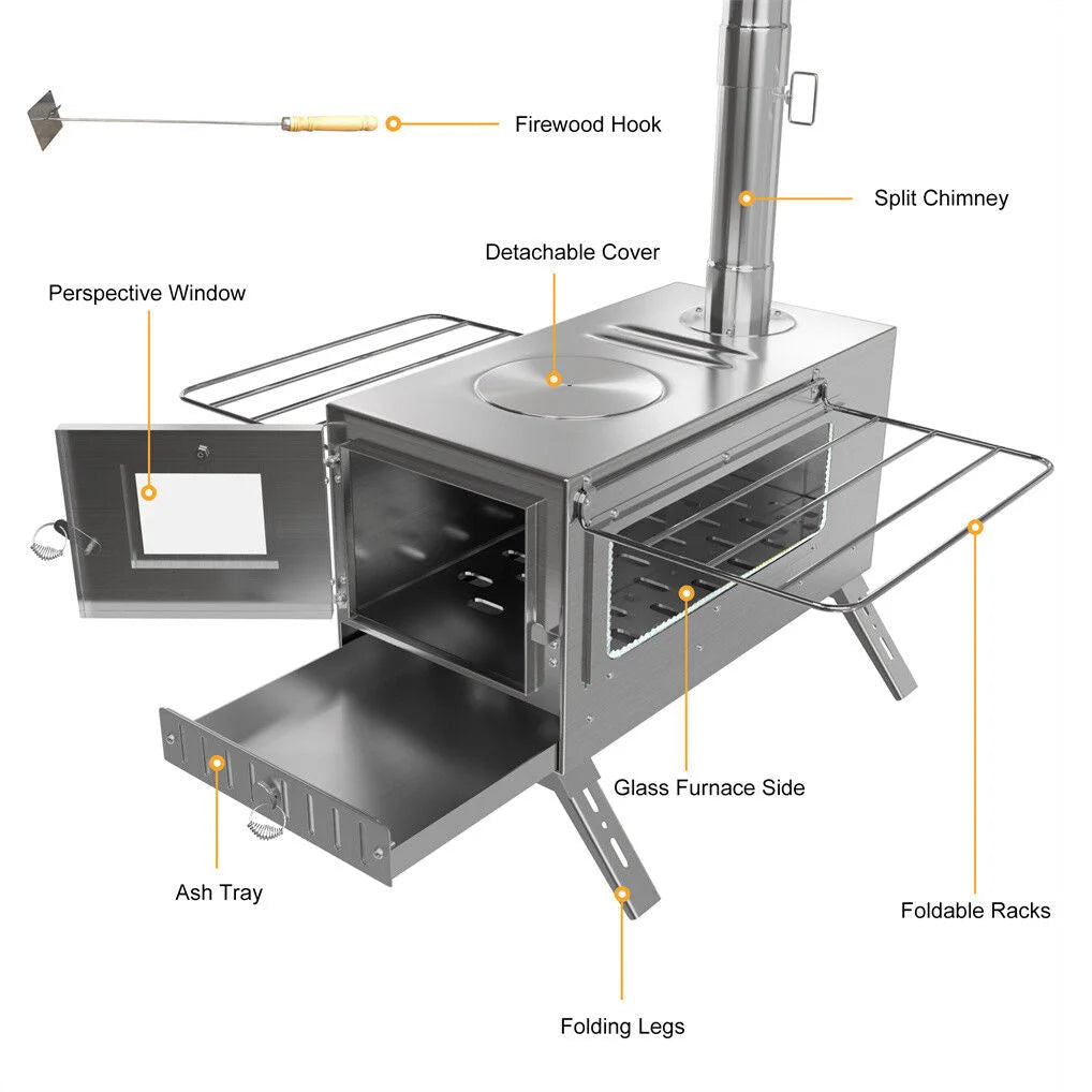 Burning stove burner with camping bbq chimney