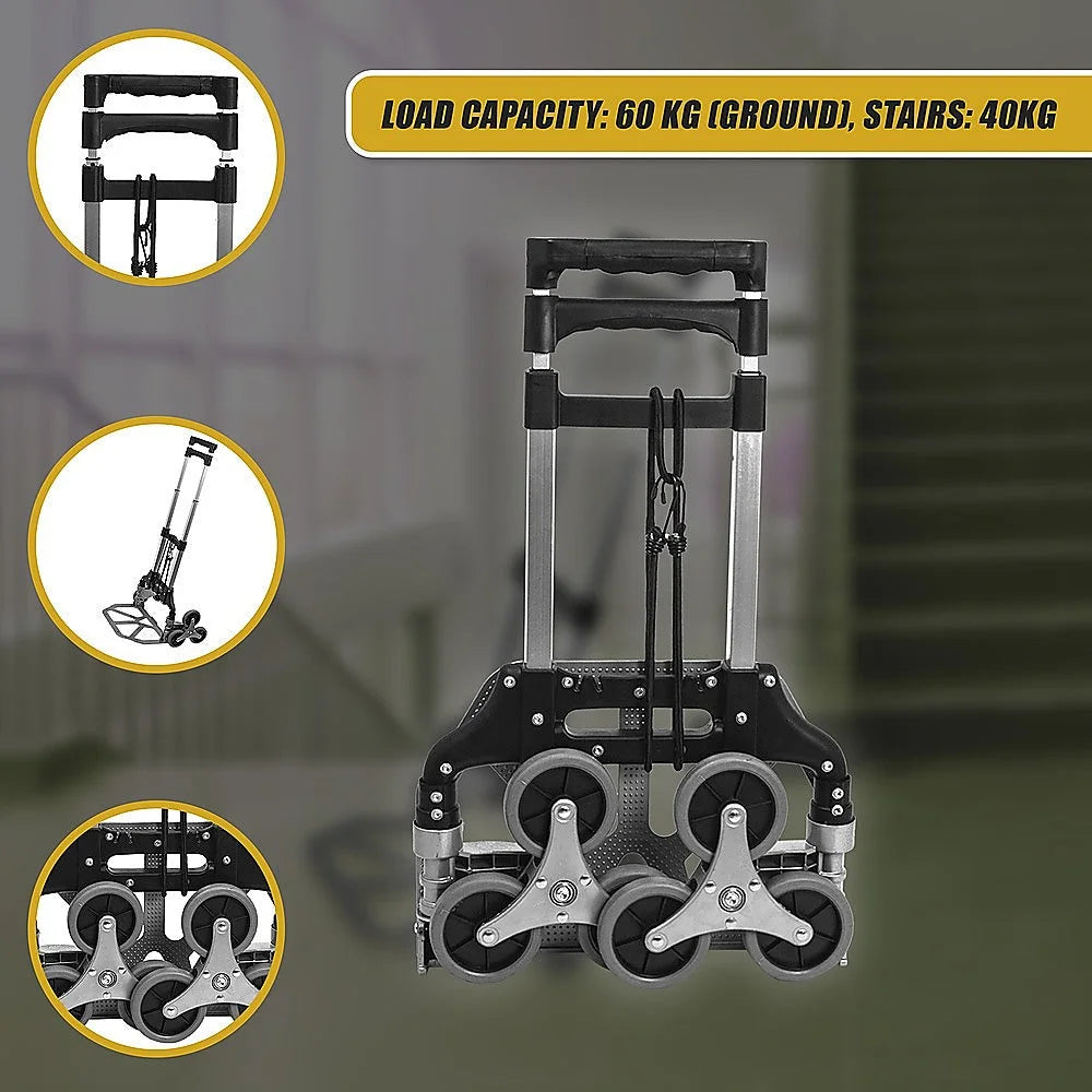 Stair Climbing Trolley 6 Wheels Aluminium Folding Hand Cart