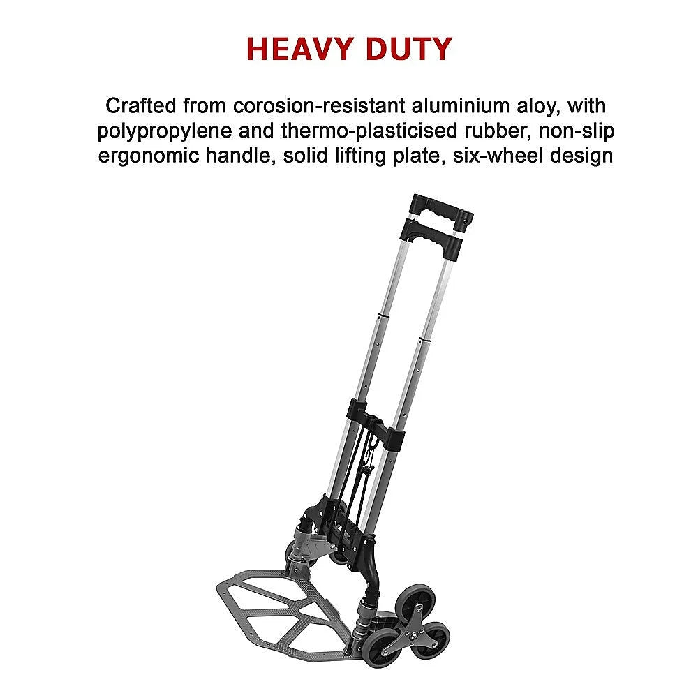 Stair Climbing Trolley 6 Wheels Aluminium Folding Hand Cart