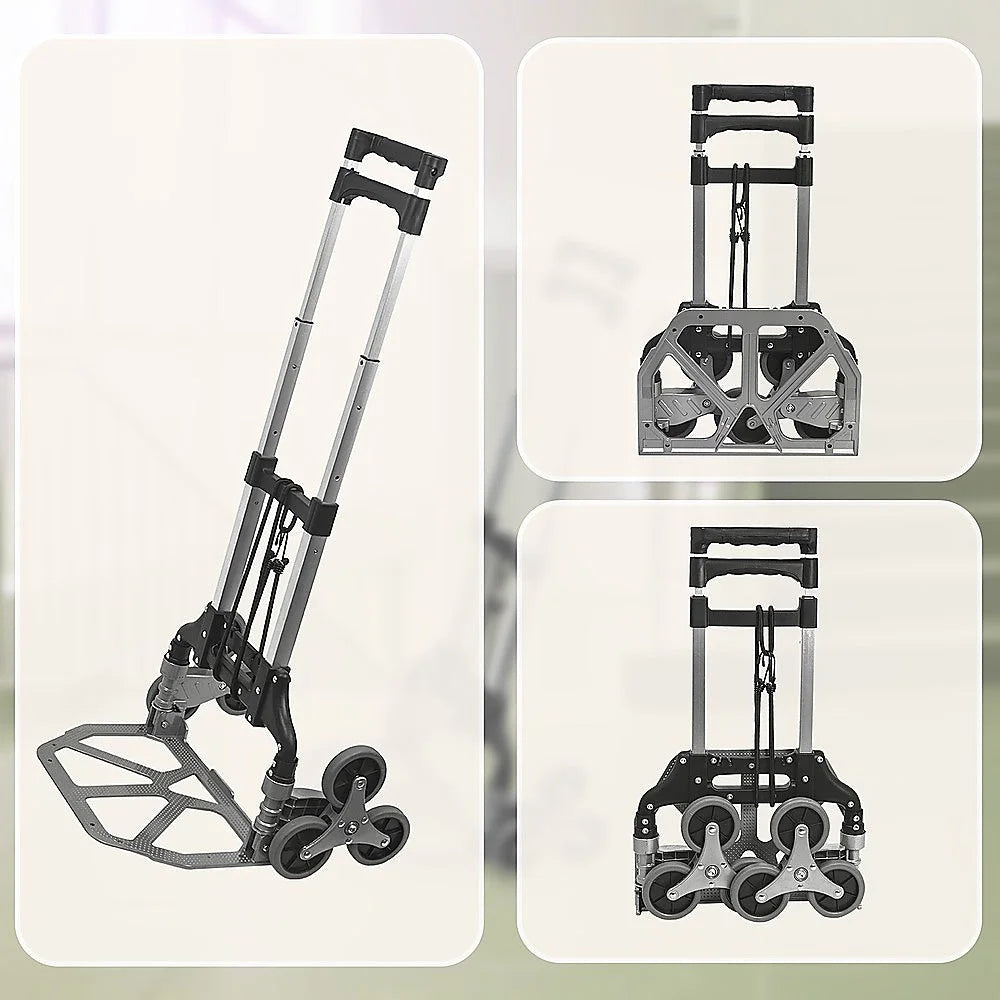 Stair Climbing Trolley 6 Wheels Aluminium Folding Hand Cart