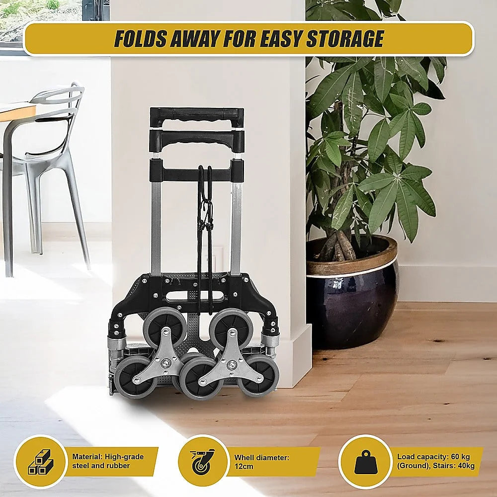 Stair Climbing Trolley 6 Wheels Aluminium Folding Hand Cart
