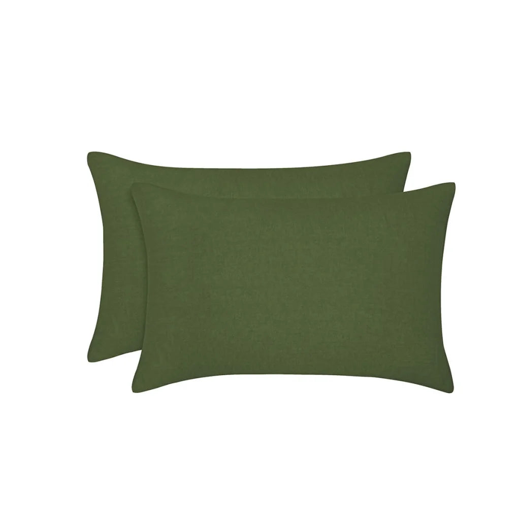 Standard Pillowcases Pair Vintage Design Homewares Olive