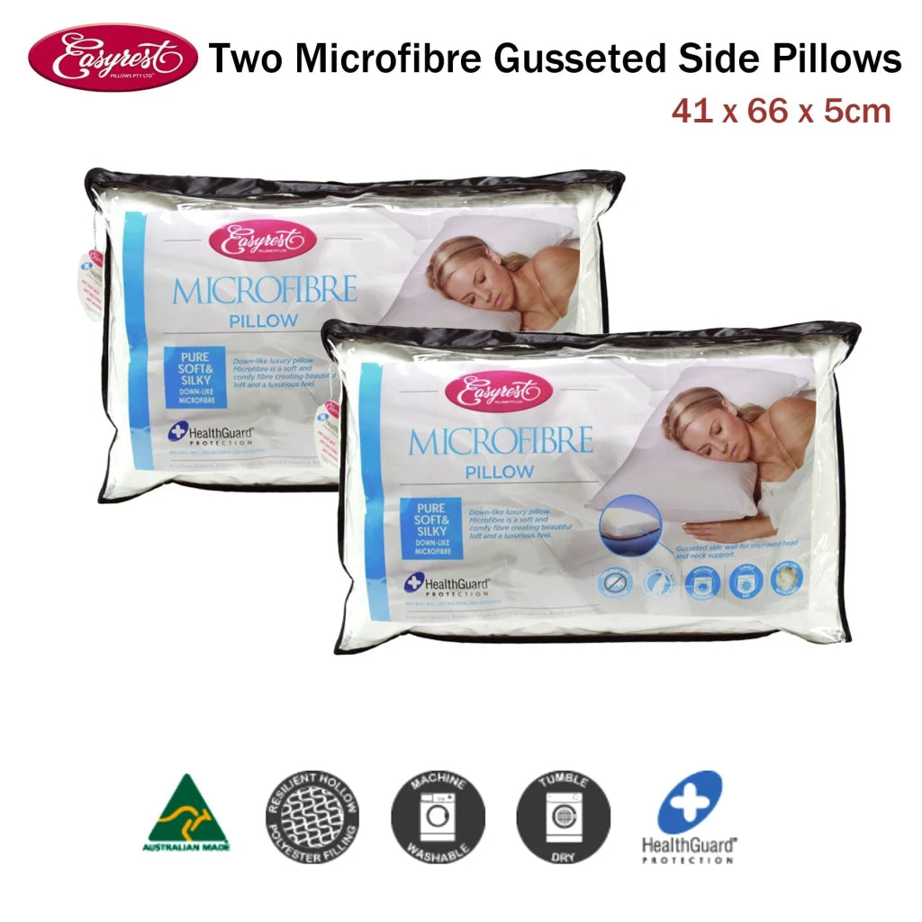 Standard Pillows Easyrest Two Microfibre Gusseted - Home &