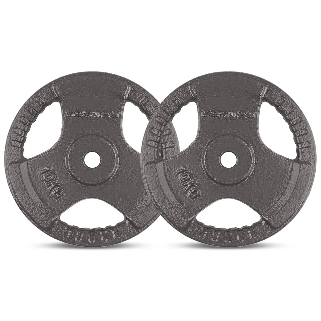 Standard Plates 10kg Tri-Grip 25mm (Pair) CORTEX - Sports &