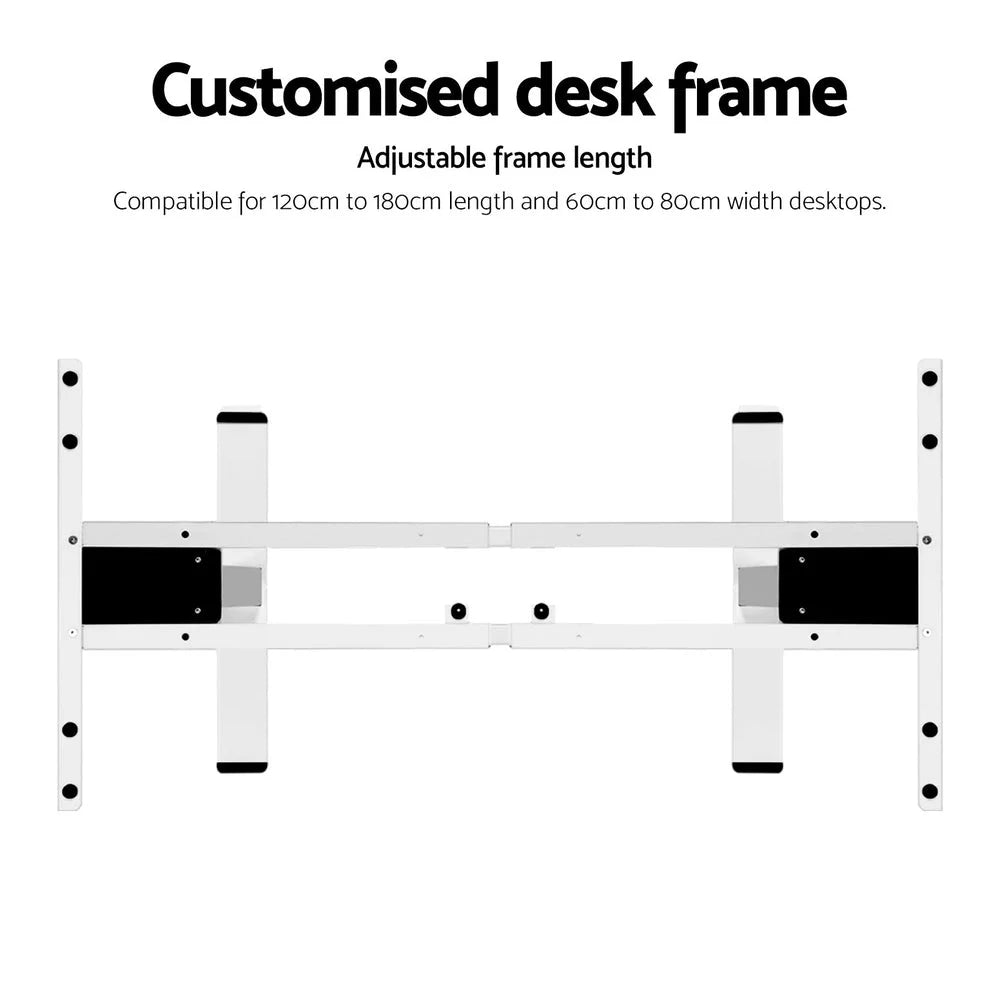 White standing desk with work surface and storage section