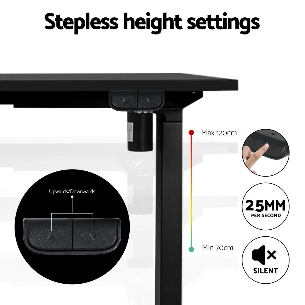 Standing Desk Frame Only Motorized - Black