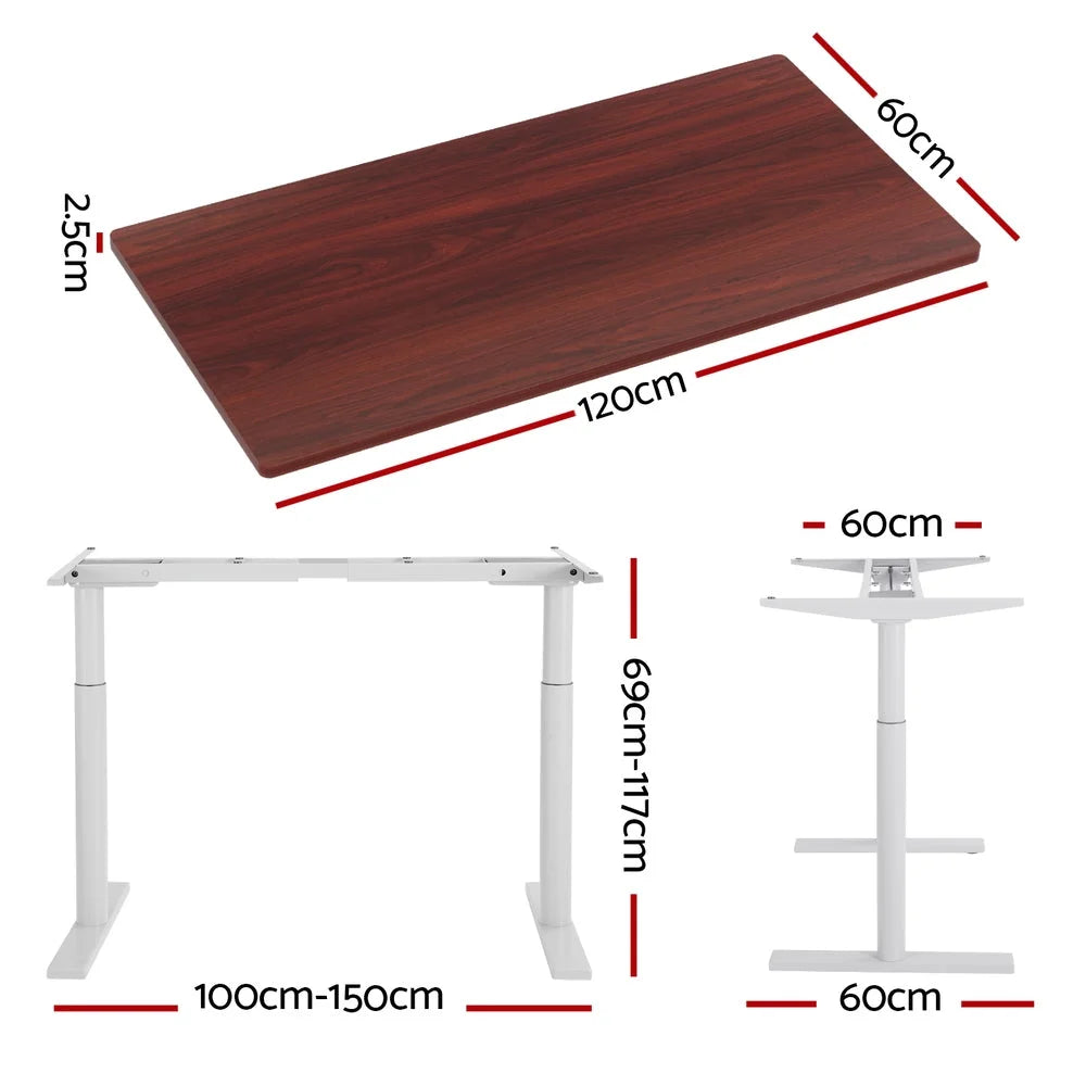 Standing Desk Motorised Dual Motor 120CM - Walnut
