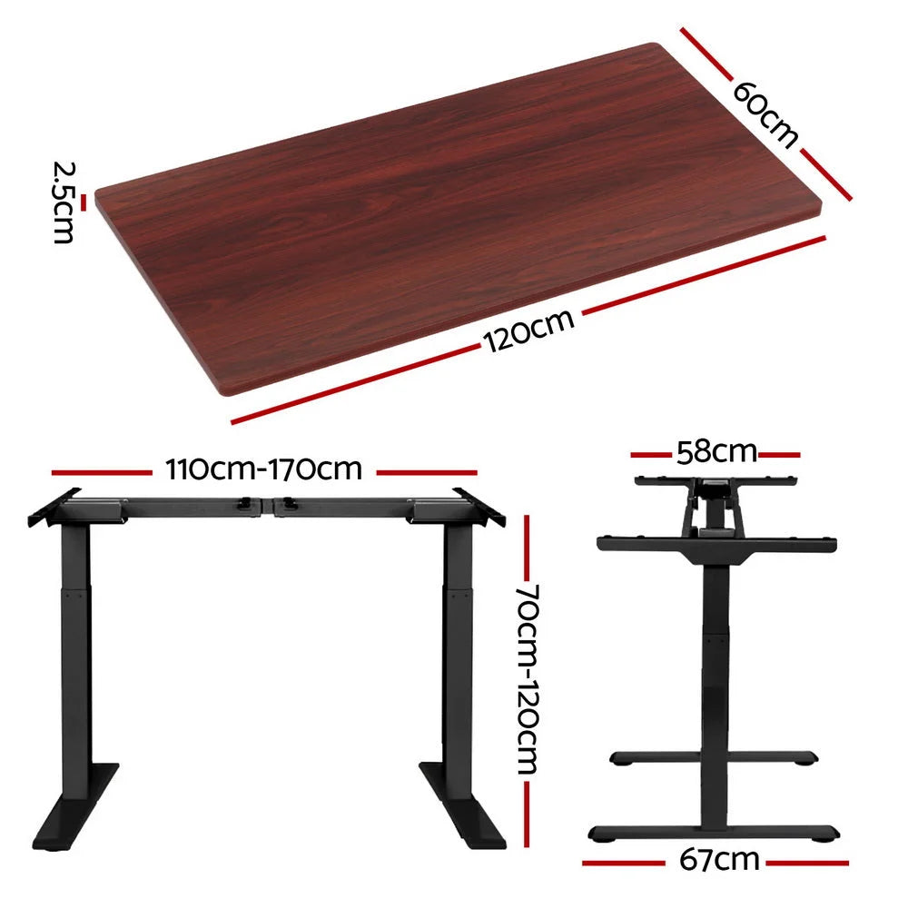 Standing Desk Motorised Dual Motor 120CM - Walnut