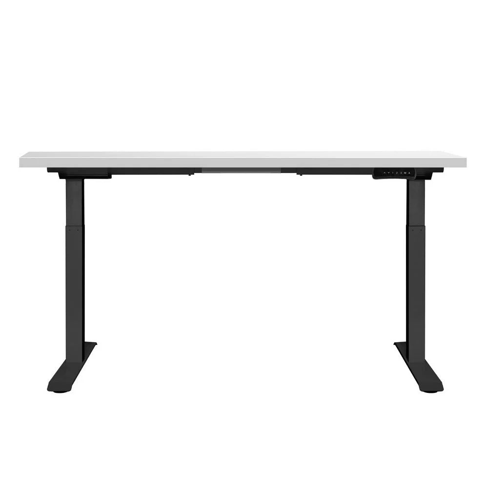 White 120cm home office desk with adjustable worktop and sturdy legs