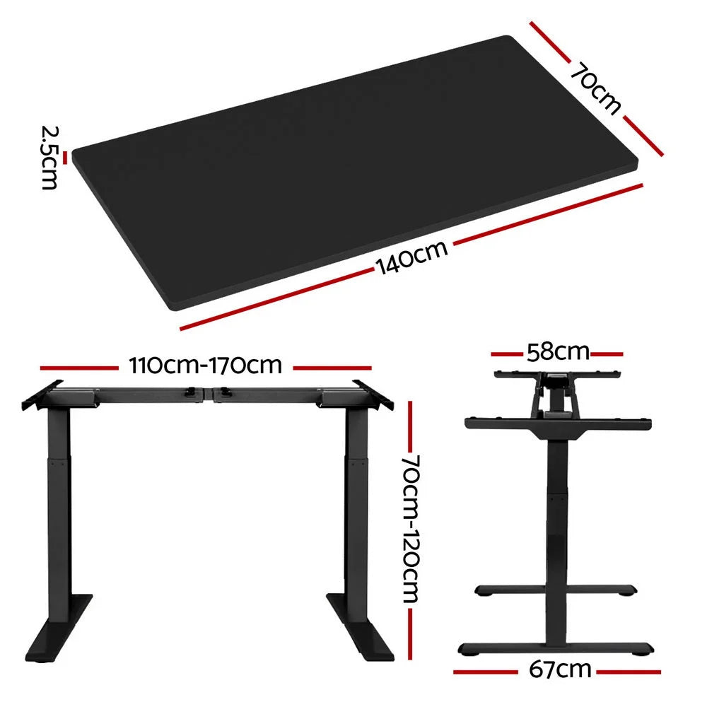 Standing Desk Motorised Dual Motor 140CM black 222