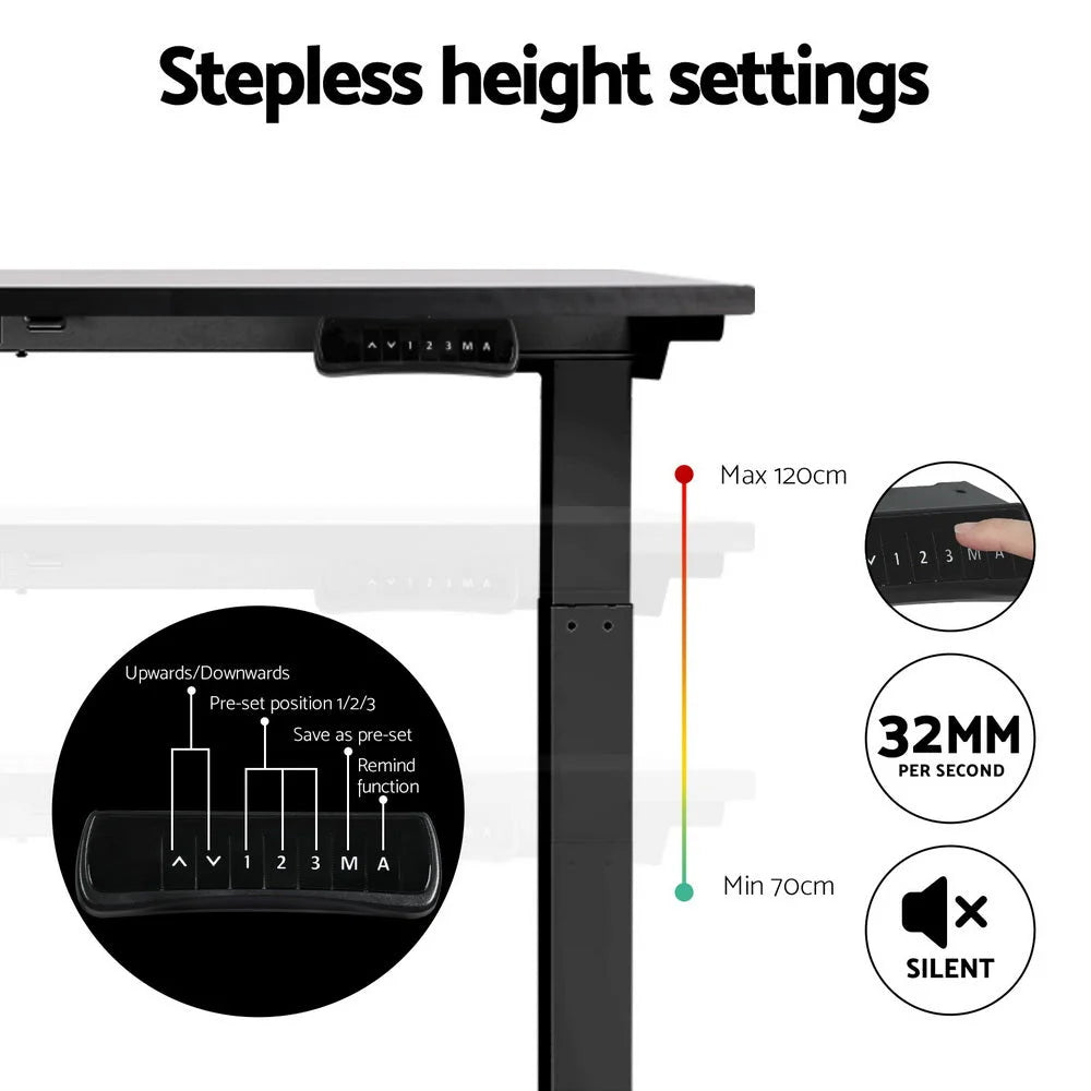 Standing Desk Motorised Dual Motor 140CM black 700