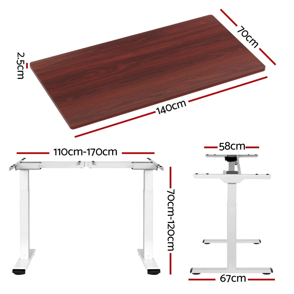 Standing Desk Motorised Dual Motor 140CM walnut 390