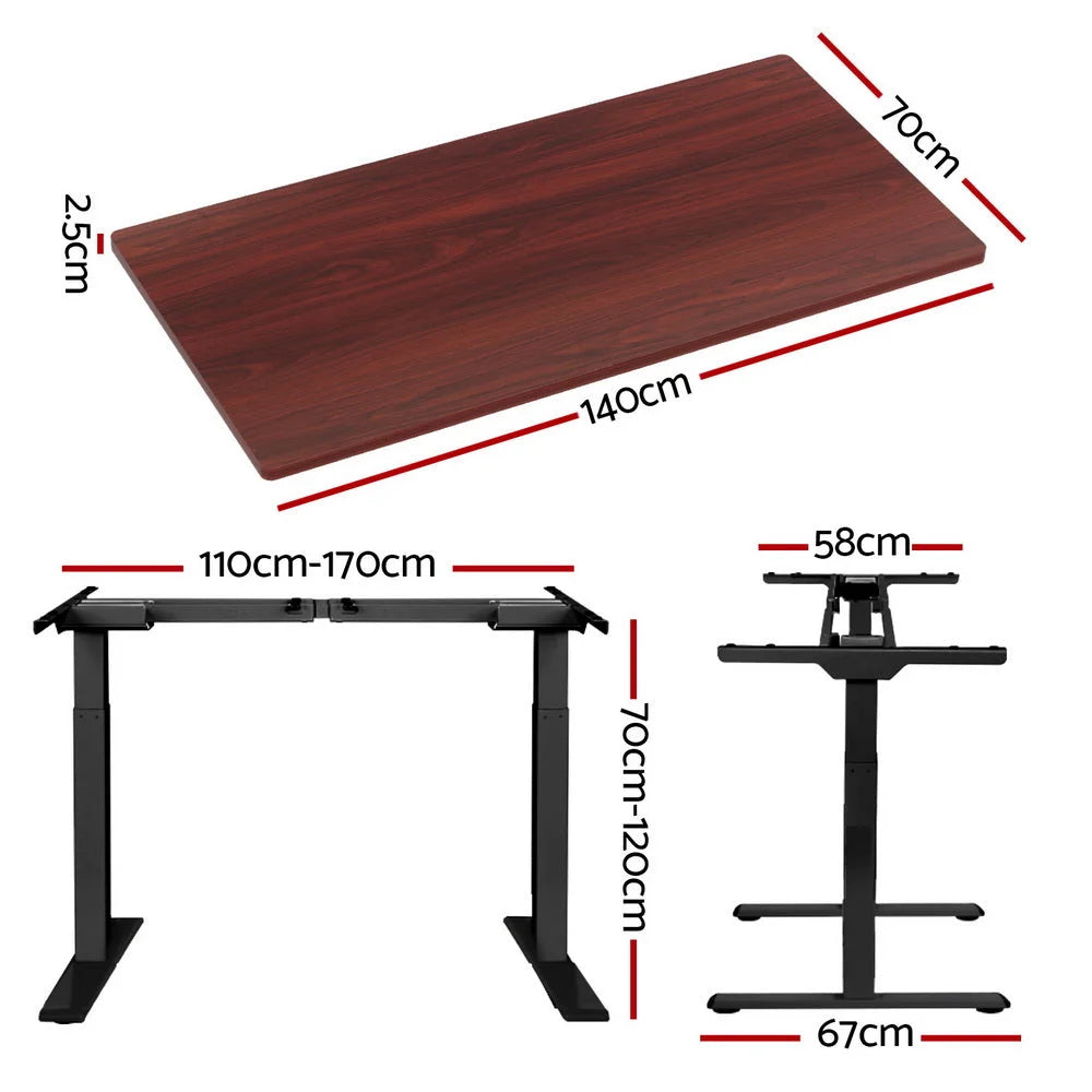 Standing Desk Motorised Dual Motor 140CM walnut 445